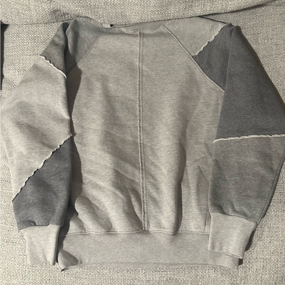 Frame Patchwork Gray Sweatshirt Size Small - image 5